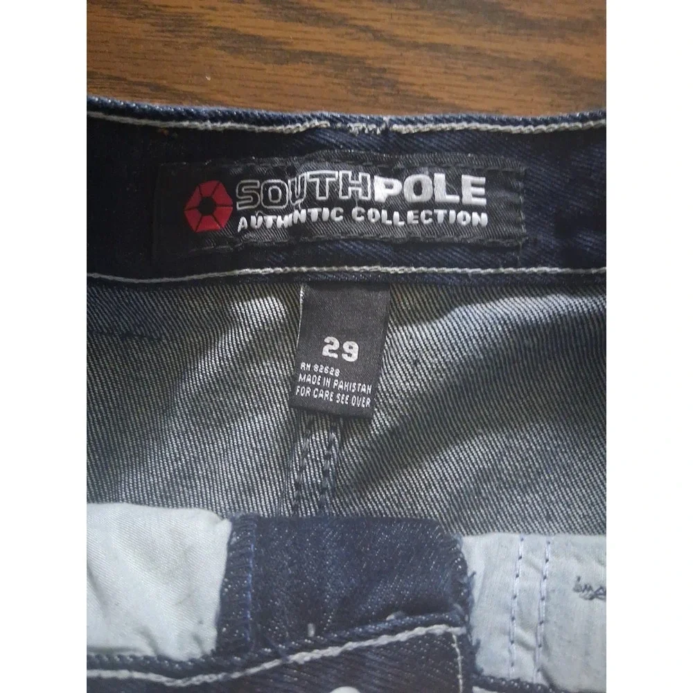 Southpole Authentic Collection Men's 29x30 Jeans Y2K Baggy Dark Wash Blue Denim